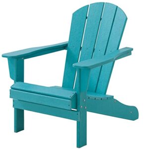 WILLIAMSPACE Adirondack Chairs Set of 4, Lifetime Outdoor Adirondack Chair Oversized Fire Pit Chair, Weather Resistant HDPE Patio Chair Easy Installation for Garden, Poolside, Backyard, Beach (Blue)