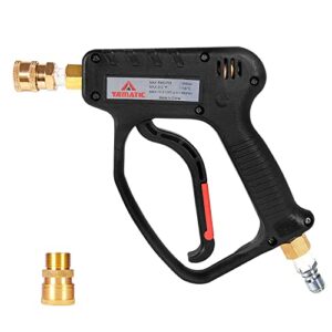 yamatic 5000 psi high pressure washer trigger gun with 3/8″ swivel inlet, power washer short wand, spray handle with m22-14mm adapter, 1/4″ quick connector, 12 gpm / 35 mpa