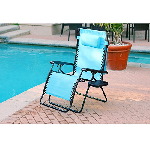 Oversized Zero Gravity Chair with Sunshade and Drink Tray - Brown Mesh