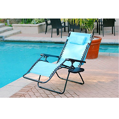 Oversized Zero Gravity Chair with Sunshade and Drink Tray - Brown Mesh