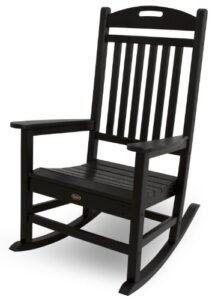 trex outdoor furniture by polywood txr100cb yacht club rocking chair rocker, charcoal black