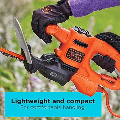 BLACK+DECKER Hedge Trimmer, Dual-Action Blade, 16-Inch (BEHTS125)