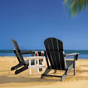 Devoko Adirondack Chair Outdoor Lounge Patio Foldable Chair Painted Adirondack Chairs Resin Weather Resistant Chairs Plastic Lawn Chair for Patio Garden Backyard Porch Garden Fire Pit (Black)