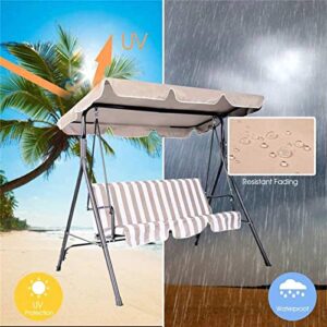 Outdoor Swing Canopy Replacement Cover & Swing Cushion Cover 3 Seater, Waterproof Garden Seater Sun Shade Porch Hammock Patio Swing Cover