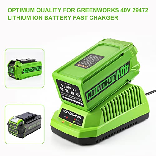 ANTRobut 40V 6.0Ah 29472 29462 Battery Replacement for 40V Greenworks Battery and Charger 29482 Compatible with Greenworks 40V Lithium-Ion Battery 29252 20202 22262 40V G-MAX Battery