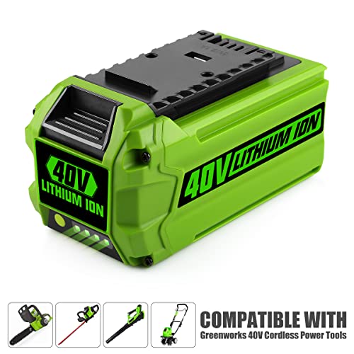 ANTRobut 40V 6.0Ah 29472 29462 Battery Replacement for 40V Greenworks Battery and Charger 29482 Compatible with Greenworks 40V Lithium-Ion Battery 29252 20202 22262 40V G-MAX Battery