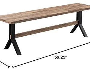 SEI Furniture Standlake Outdoor Bench, Natural, Black