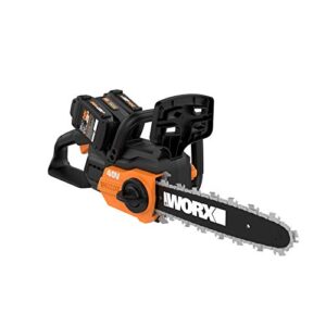 worx 40v 12″ cordless chainsaw power share with auto-tension – wg381 (batteries & charger included)