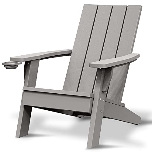 SereneLifeHome Wooden Folding Adirondack Chair, Outdoor Patio Lounge Chairs for Fire Pit, Yard, Garden, Beach, and Backyard- Weather Resistant 300 Lb. Weight Capacity