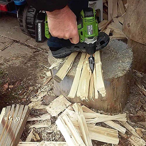 Firewood Log Splitter Drill Bit, 5pcs Removable Cones Kindling Wood Splitting logs bits, 32MM + 42MM Heavy Duty Electric Drills Screw Cone Driver with Round + Hex + Square Shank for Hand Drill Stick