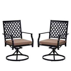vicllax outdoor swivel dining chairs patio furniture with cushion black set of 2