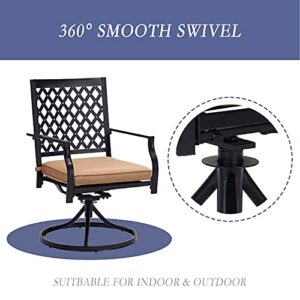 VICLLAX Outdoor Swivel Dining Chairs Patio Furniture with Cushion Black Set of 2