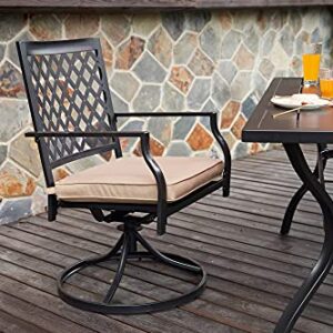 VICLLAX Outdoor Swivel Dining Chairs Patio Furniture with Cushion Black Set of 2