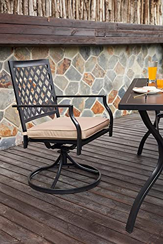 VICLLAX Outdoor Swivel Dining Chairs Patio Furniture with Cushion Black Set of 2