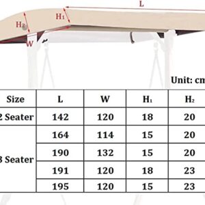 BTURYT Replacement Canopy for Swing Seat 2/3 Seater Garden Hammock Cover,Patio Swing Top Cover for Patio Yard(top Cover only)