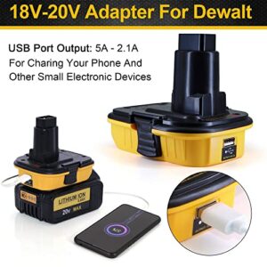 HSYFUNA Replacement for Dewalt 18V to 20V Battery Adapter,DCA1820 for Dewalt 20V Battery Adapter for DCB205 DCB207,fit for 18v NiCad & NiMh Tool Battery for DC9096 DW9096 DC9098 DC9099 DW9099