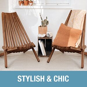 CleverMade Tamarack Folding Wooden Outdoor Chair & Christopher Knight Home 305722 Esme Outdoor Acacia Wood Bench, Teak Finish