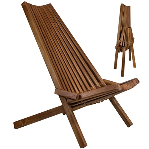 CleverMade Tamarack Folding Wooden Outdoor Chair & Christopher Knight Home 305722 Esme Outdoor Acacia Wood Bench, Teak Finish