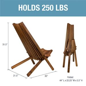 CleverMade Tamarack Folding Wooden Outdoor Chair & Christopher Knight Home 305722 Esme Outdoor Acacia Wood Bench, Teak Finish