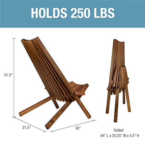 CleverMade Tamarack Folding Wooden Outdoor Chair & Christopher Knight Home 305722 Esme Outdoor Acacia Wood Bench, Teak Finish