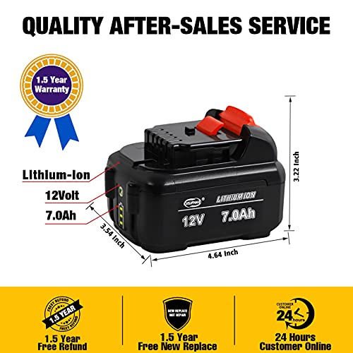 DSANKE for Dewalt 12V Lithium Ion Battery, 7000mAh Replace for DEWALT DCB120 DCB123 DCB127 12-Volt Max Lithium-ion Battery, Higher Capacity Suit All DEWALT 12V Power Tools