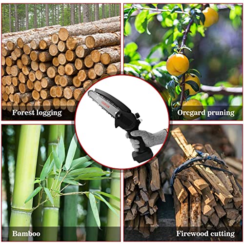 Mini Chainsaw 6 Inch Prodcyc Cordless Chainsaw with Automatic Oiler, One-Handed Portable Electric Chainsaw, 2x2.0Ah Batteries, Electric Pruning Chainsaw for Wood Cutting Garden Logging Trimming Branch