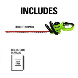 Greenworks 40V 24" Cordless Hedge Trimmer (1" Cutting Capacity), Tool Only