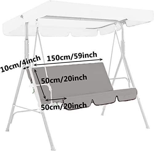 BTURYT Waterproof Swing Seat Cover,Swing Cushion Cover Replacement,Dustproof Protective Covers for 3 Seat Garden Swing Chair Cushions-(Chair Cover only)