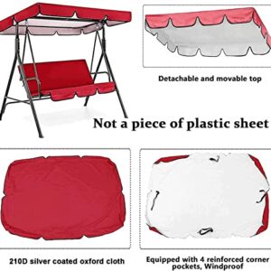 BTURYT Swing Canopy Top Cover Replacement Canopy and Swing Cushion Cover, Patio Swing Canopy Top Cover Set,Waterproof 2 and 3 Seater Swing Replacement Top Cover-(top Cover + Chair Cover)