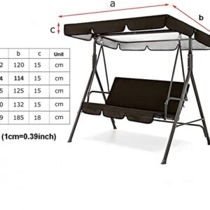 BTURYT Outdoor Sunproof Patio Swings with Canopy 210D Oxford Fabric,Patio Swing Canopy Waterproof Top Cover,Replacement Canopy Cover for 2/3-Seater-Swing-(top Cover + Chair Cover)