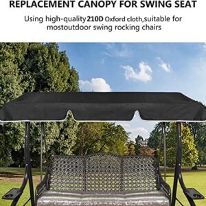 BTURYT Outdoor Sunproof Patio Swings with Canopy 210D Oxford Fabric,Patio Swing Canopy Waterproof Top Cover,Replacement Canopy Cover for 2/3-Seater-Swing-(top Cover + Chair Cover)