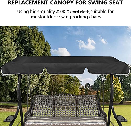 BTURYT Outdoor Sunproof Patio Swings with Canopy 210D Oxford Fabric,Patio Swing Canopy Waterproof Top Cover,Replacement Canopy Cover for 2/3-Seater-Swing-(top Cover + Chair Cover)