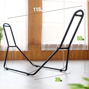 2 Person Steel Hammock Stand 550 lb Capacity, Portable Hammock Frame Stand Heavy Duty for 9 to 14Feet Hammocks, Carry Bag Included