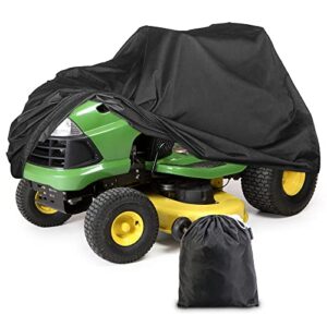 PrimeShield Lawn Riding Mower Cover, Heavy Duty Waterproof Windproof Tractor Cover, Decks up to 54 Inches, Black