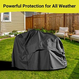 PrimeShield Lawn Riding Mower Cover, Heavy Duty Waterproof Windproof Tractor Cover, Decks up to 54 Inches, Black