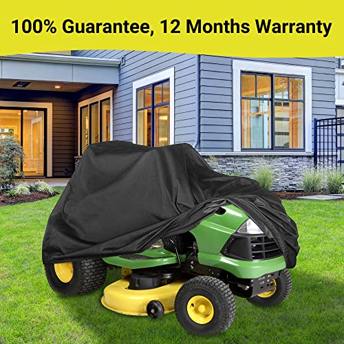 PrimeShield Lawn Riding Mower Cover, Heavy Duty Waterproof Windproof Tractor Cover, Decks up to 54 Inches, Black