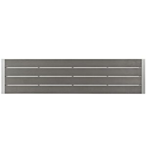 Modway Shore Aluminum Outdoor Patio Bench in Silver Gray