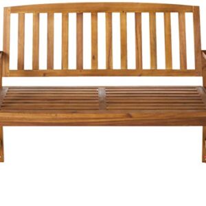 Christopher Knight Home Loja Acacia Bench, Teak Finish