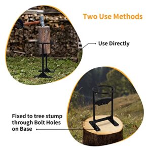 Brightown Firewood Kindling Splitter, Manual Kindling Wood Splitting Tool, Cast Steel Log Splitter Wedge, Hand Sturdy Heavy Duty Firewood Cutter Splits Firewood Safely for Home & Campsite