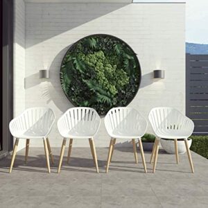 brampton chiavari outdoor chairs set of 4 legs | perfect for patio, 4-piece, light teak finish