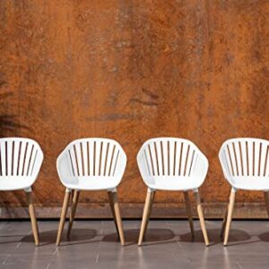 Brampton Chiavari Outdoor Chairs Set of 4 Legs | Perfect for Patio, 4-Piece, Light Teak Finish