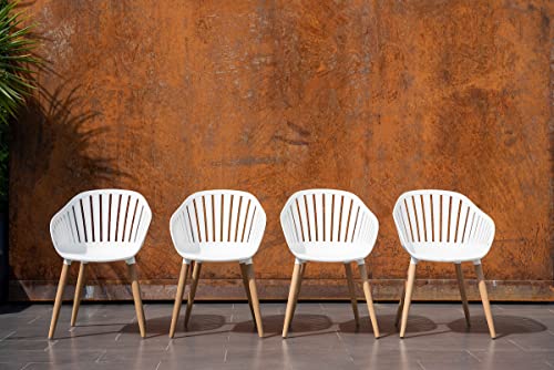 Brampton Chiavari Outdoor Chairs Set of 4 Legs | Perfect for Patio, 4-Piece, Light Teak Finish