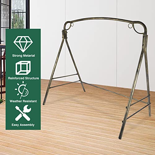 RedSwing Metal Porch Swing Stand, Heavy Duty Steel Swing Frame for Outdoor Garden Yard, 330lbs Weight Capacity, Antique Bronze Finish