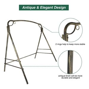 RedSwing Metal Porch Swing Stand, Heavy Duty Steel Swing Frame for Outdoor Garden Yard, 330lbs Weight Capacity, Antique Bronze Finish