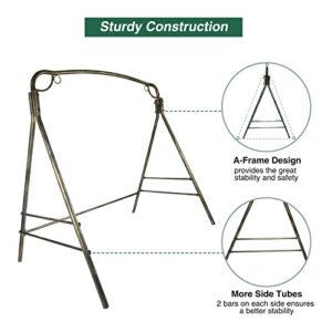 RedSwing Metal Porch Swing Stand, Heavy Duty Steel Swing Frame for Outdoor Garden Yard, 330lbs Weight Capacity, Antique Bronze Finish