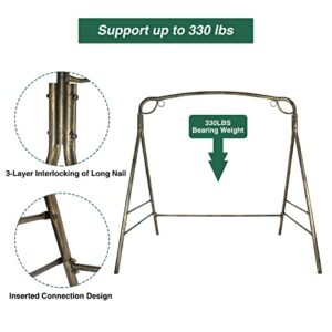 RedSwing Metal Porch Swing Stand, Heavy Duty Steel Swing Frame for Outdoor Garden Yard, 330lbs Weight Capacity, Antique Bronze Finish