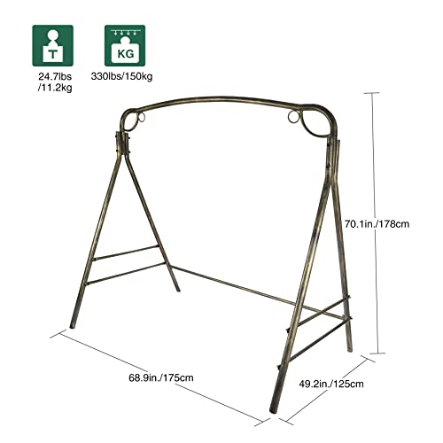 RedSwing Metal Porch Swing Stand, Heavy Duty Steel Swing Frame for Outdoor Garden Yard, 330lbs Weight Capacity, Antique Bronze Finish