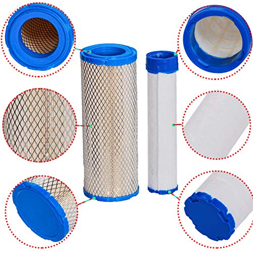 HIFROM Air Filter & Pre Filter Cleaner Oil Filter Spark Plug Tune Up Kit Compatible with Kawasaki FH601D FH680D FH721D FX651V FX691V FX730V 25 HP Engines Replacement for 11013-7020 49065-7010