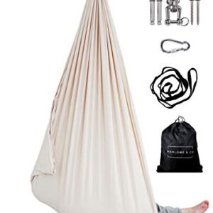 Marlowe & Co Indoor Sensory Therapy Swing for Children, Double Layer Cotton Swing, Hardware Included, Swing and Hammock Chair for Sensory Integration (Oat)