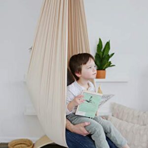 Marlowe & Co Indoor Sensory Therapy Swing for Children, Double Layer Cotton Swing, Hardware Included, Swing and Hammock Chair for Sensory Integration (Oat)